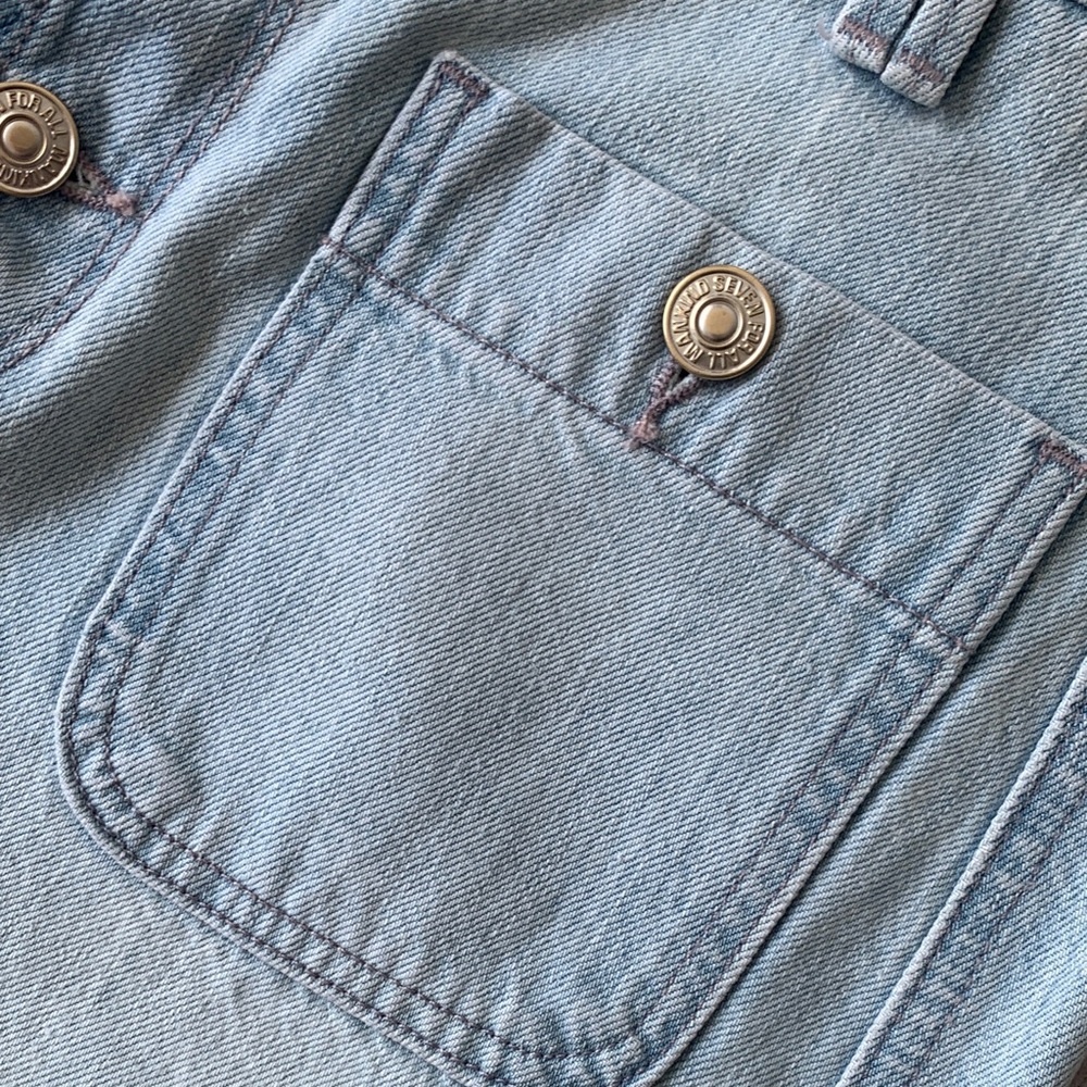 7 For All Mankind Light Blue Button-Front Denim Skirt, Size 27. - Picture 5 of 12